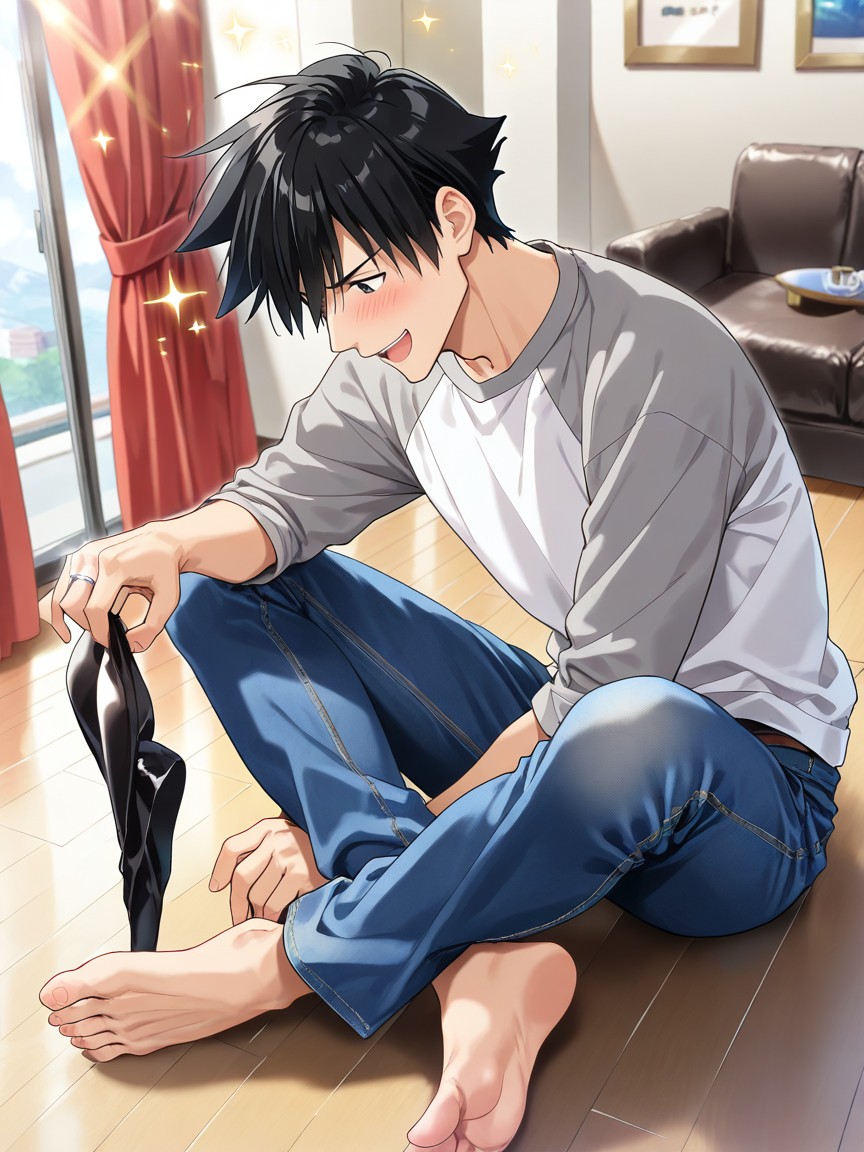 Sparkling Aura, Living Room, From Side AI Gay Porn