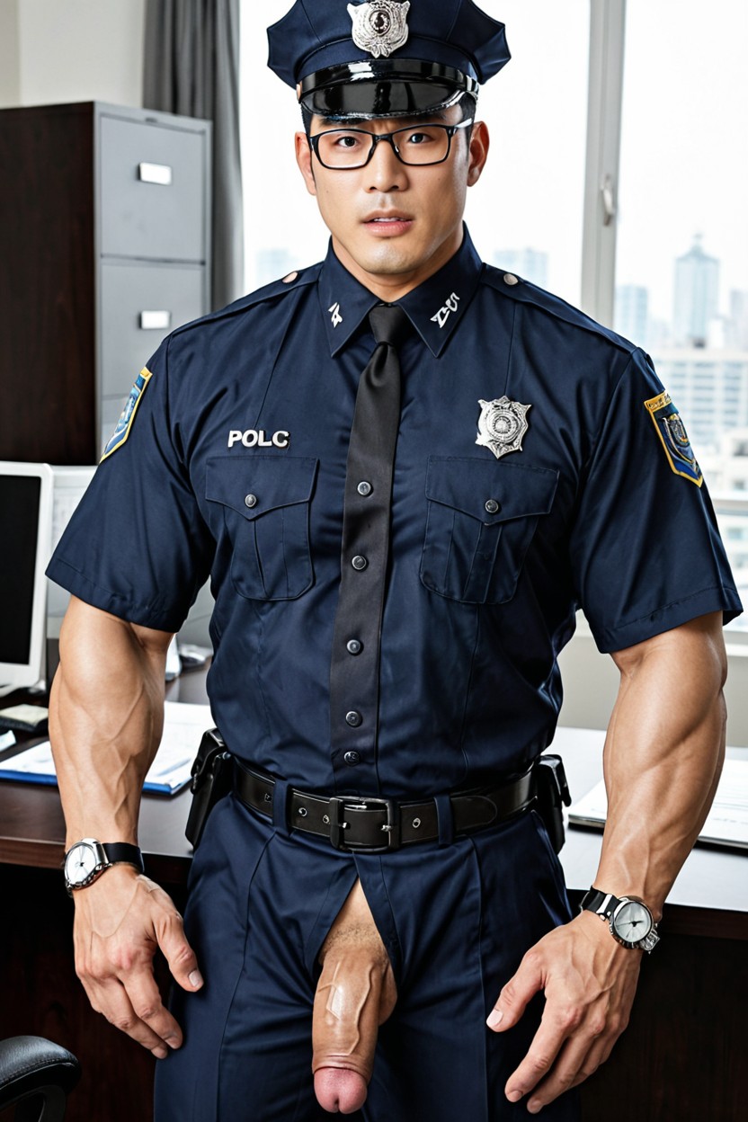 High-waisted Trousers, Properly Tightened Tie Knot, Extremely Handsome Korea Man's Face AI Gay Porn