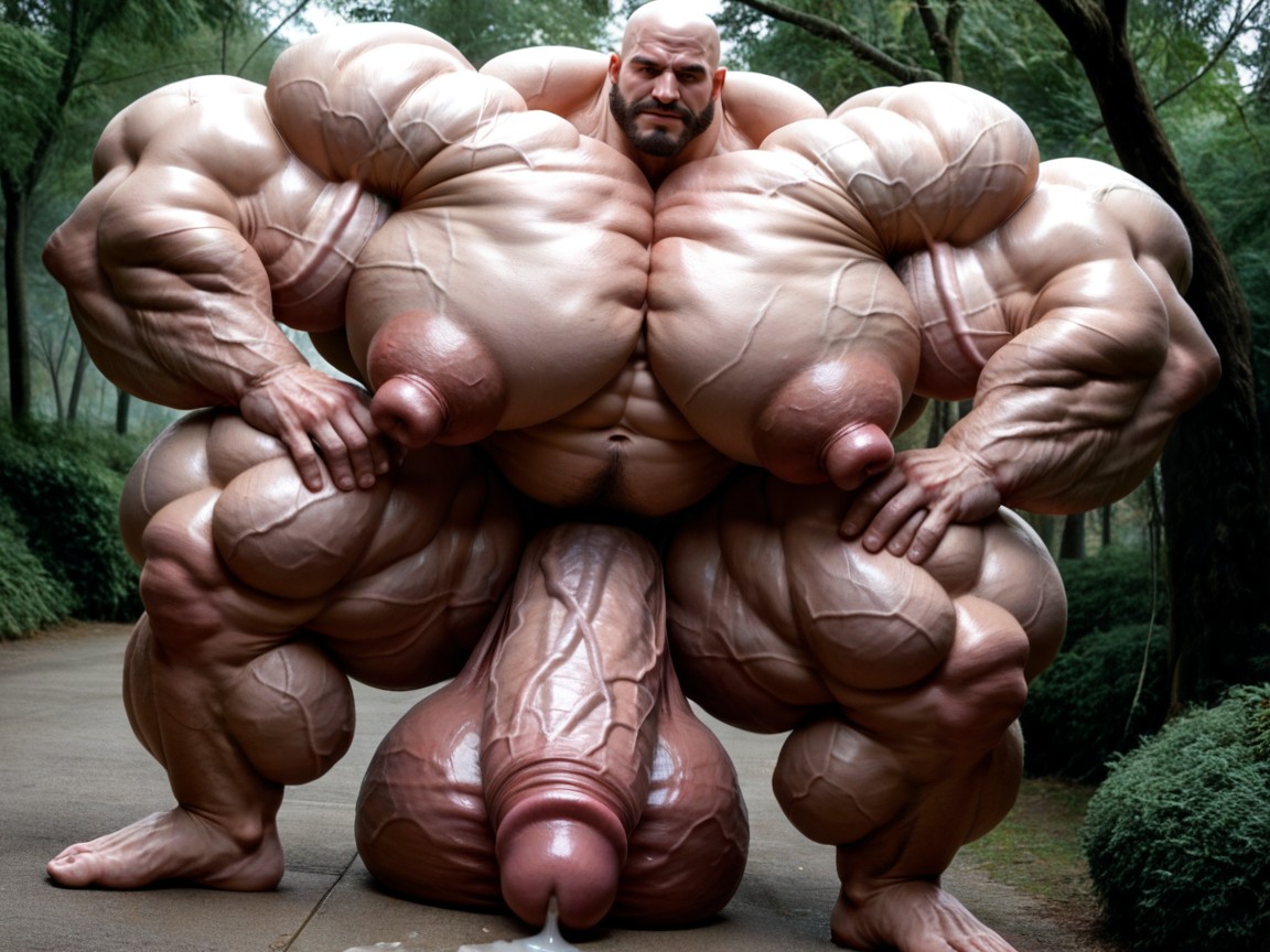 Veiny Round Belly, Massive Muscles, Hyper Pumped Abdominal Muscles AI Gay Porn
