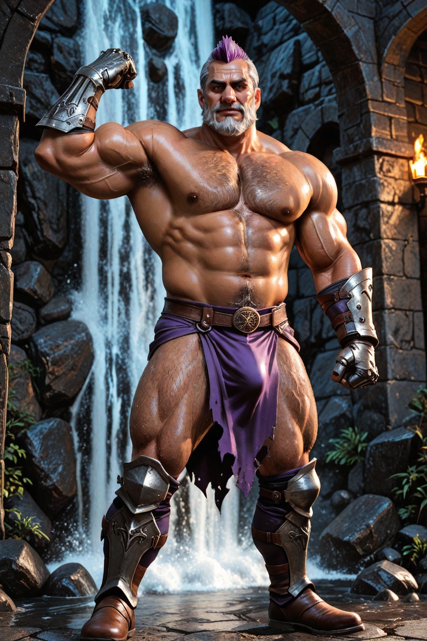 Male Knight, Male Only, Hairy Body AI Gay Porn