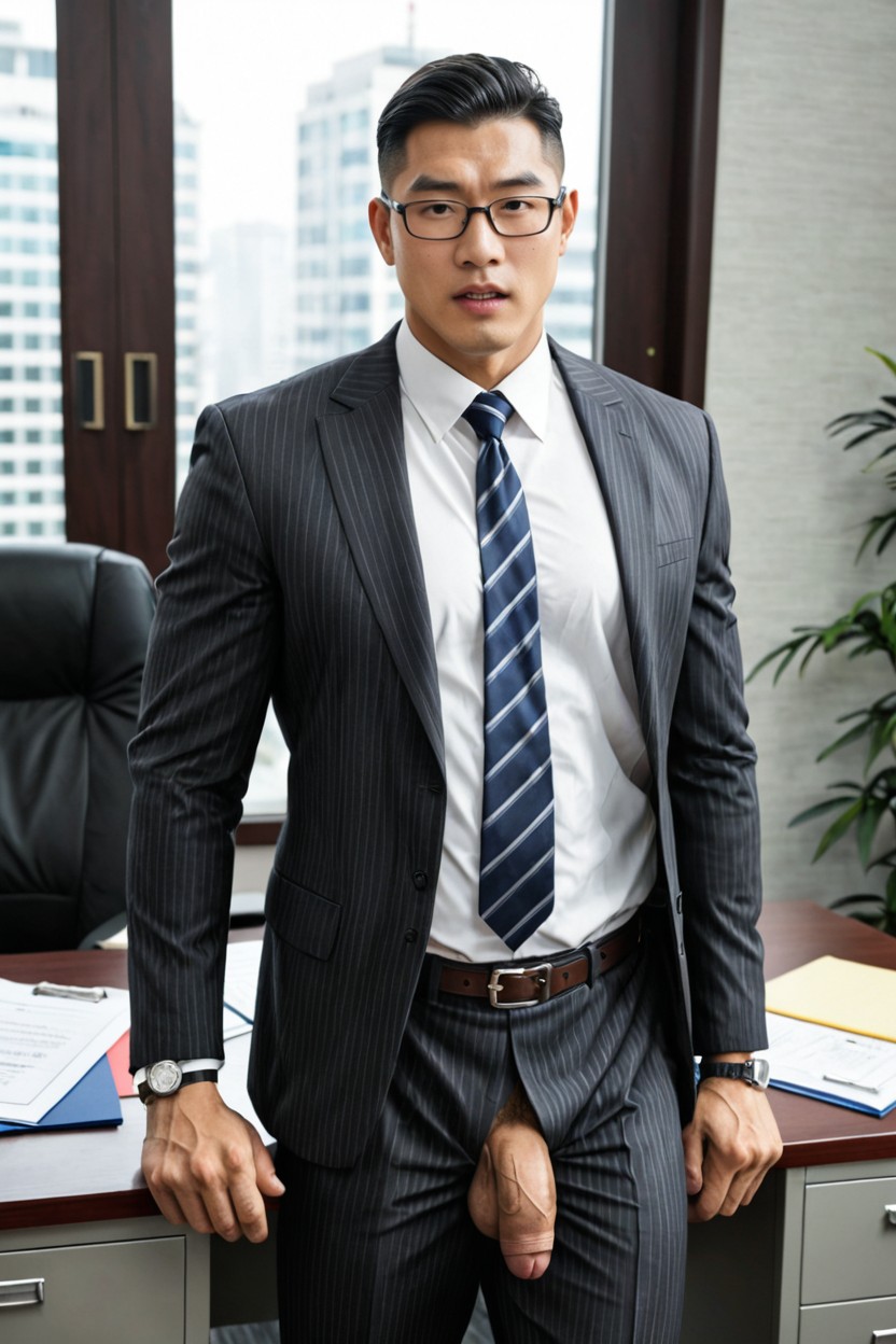 Muscles, Anger Vein, Belt Fastened AI Gay Porn