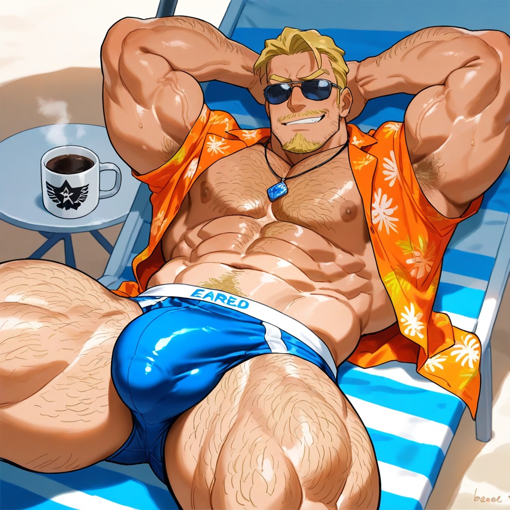 Beach, Slicked Hair, 18+ AI同性恋黄片