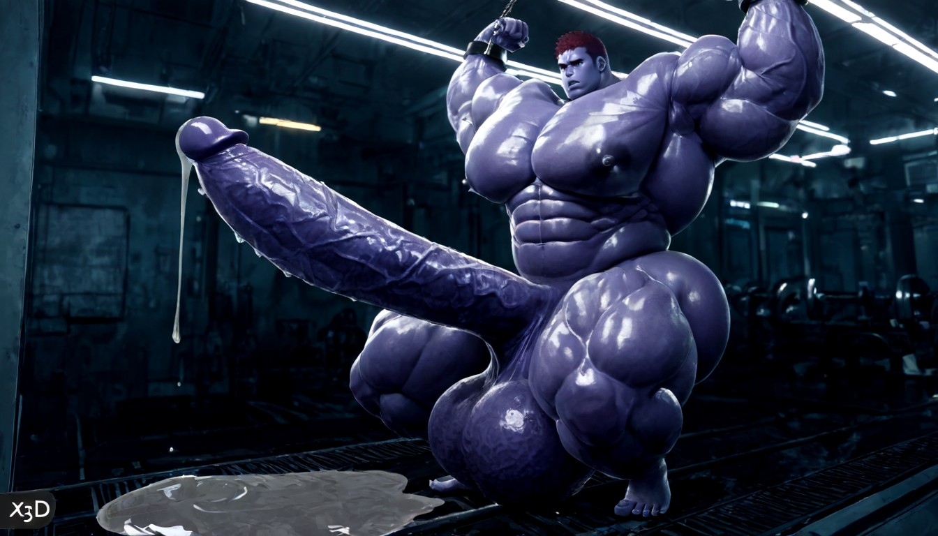 Extremely Large Ass, Smooth Skin, Gigantic Oversized Heavy Sagging Balls AI Gay Porn
