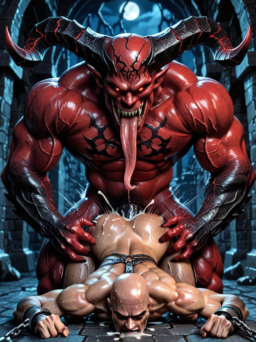 18+, Sweaty Skin, Big Horns AI Gay Porn