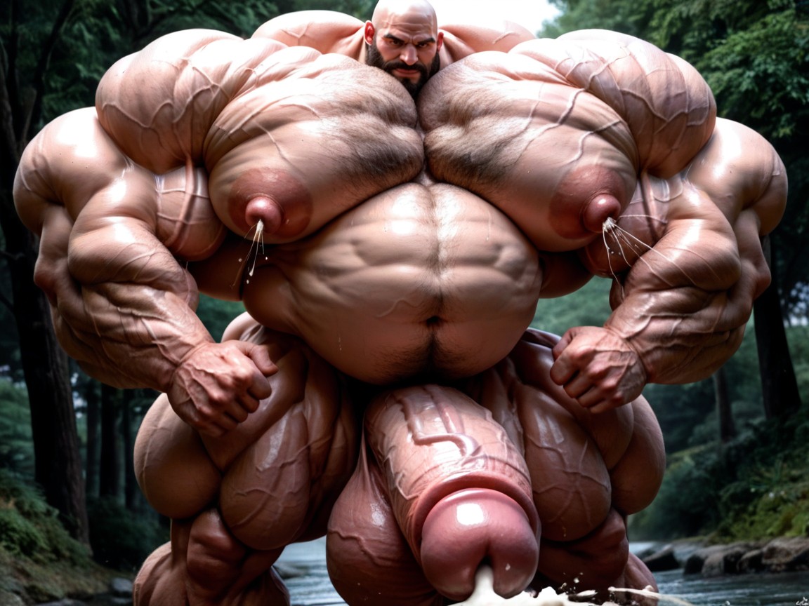 Hyper Breasts, Thick Veins, Cock Bigger Than Human AI Gay Porn