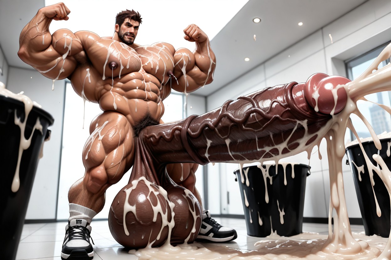 Penis Bigger Than Leg, Gigantic Cock, Cum On Beard AI Gay Porn
