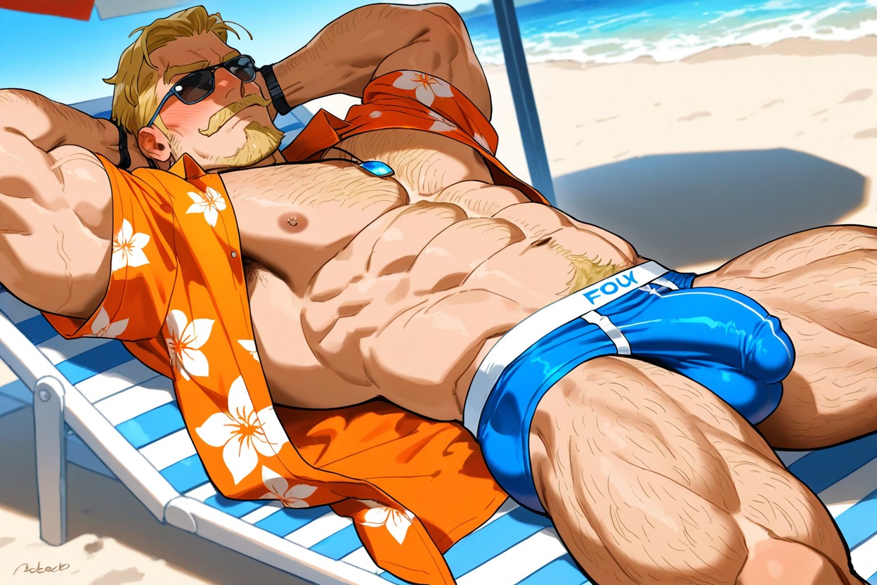 Sunglasses, Fit, Big Chest AI Gay Porn