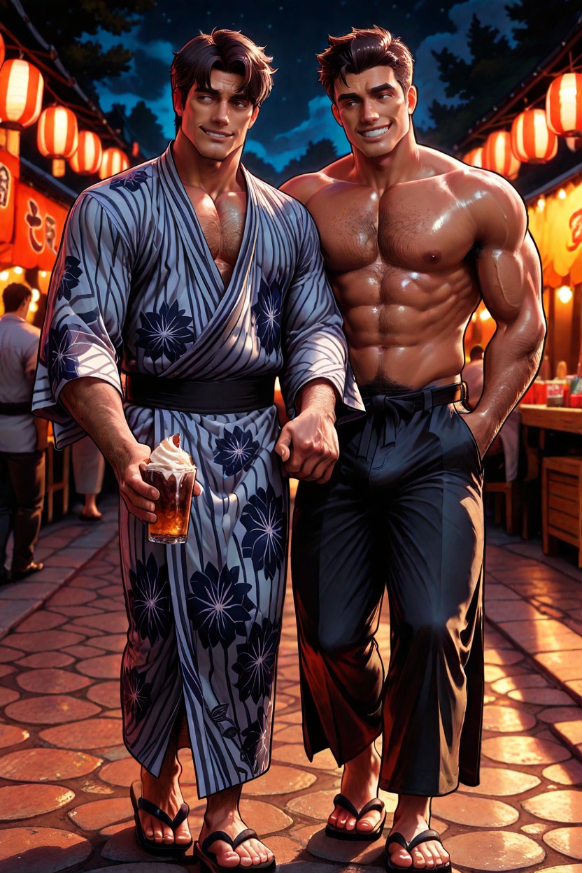 Slicked Bangs, Hair Style Are Prohibited, Chest Hair AI Gay Porn