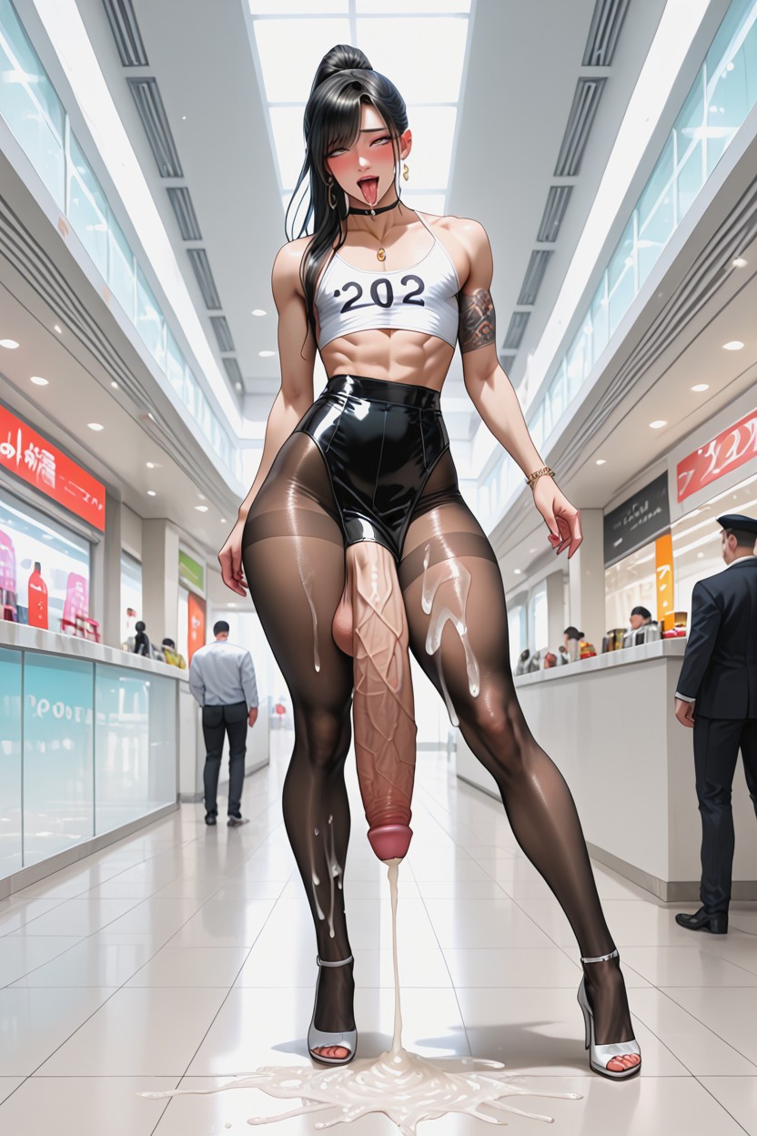 Mall, Excessive Amount Of Cum, Sissify Body AI Gay Porn