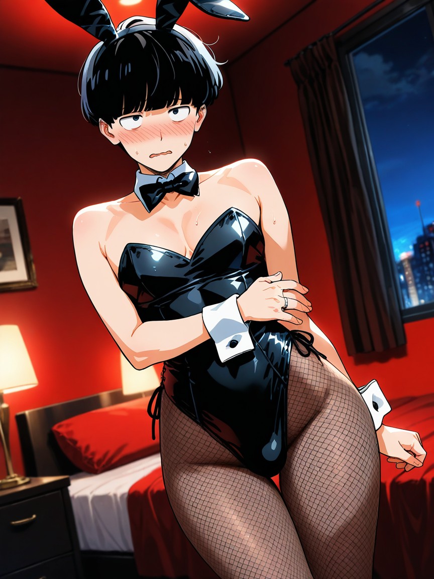 Parted Lips, Fishnet Tights, Standing AI Gay Porn