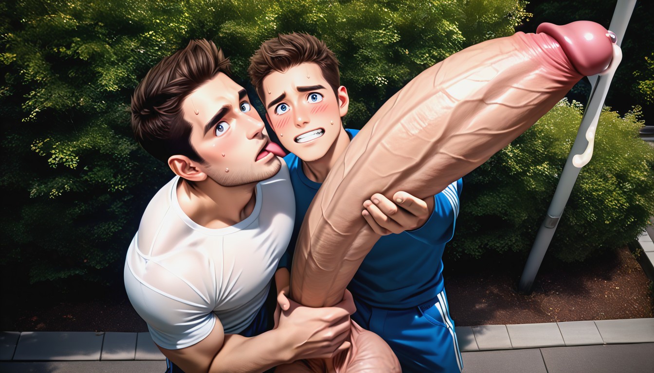 Standing Looking Up At Cock, Impossibly Long And Thick Hyper Cock Taller And Thicker Than Body, Impossibly Long And Thick Hyper Cock Taller And Thicker Than Body AI Gay Porn