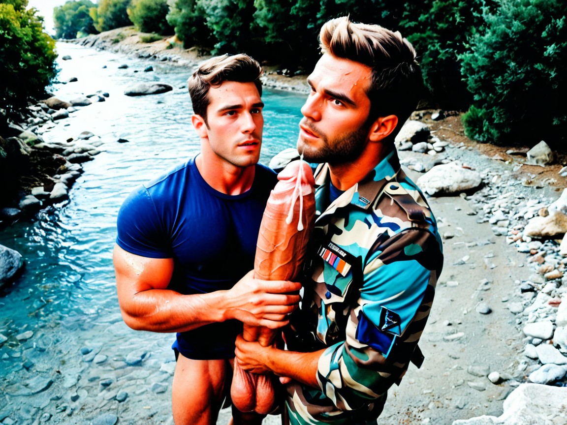 Gigantic Uncut Hyper Penis, Photorealism, Gay AI Gay Porn