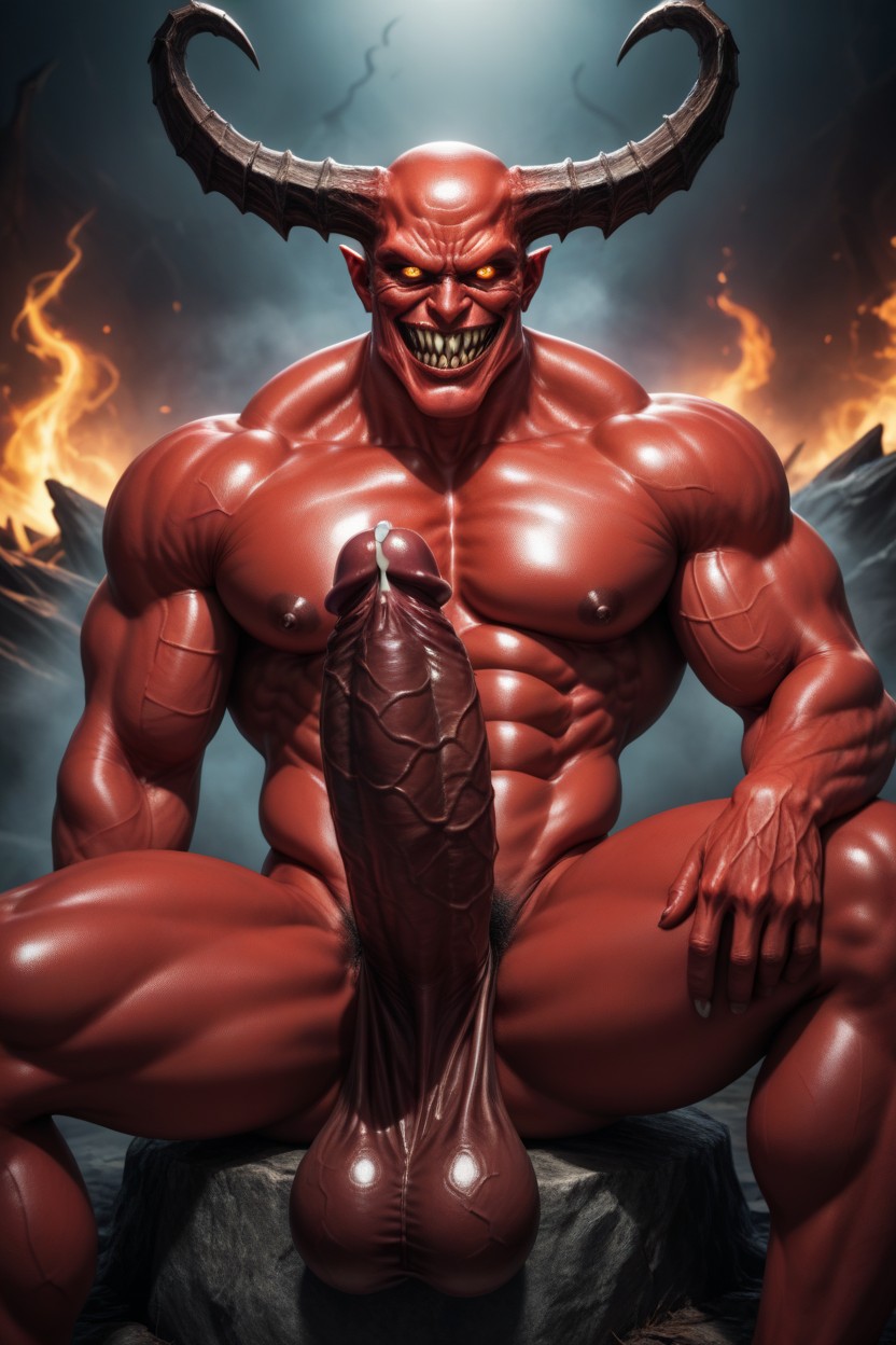 Naked, Huge Cock, Dark Red Balls AI同性恋黄片