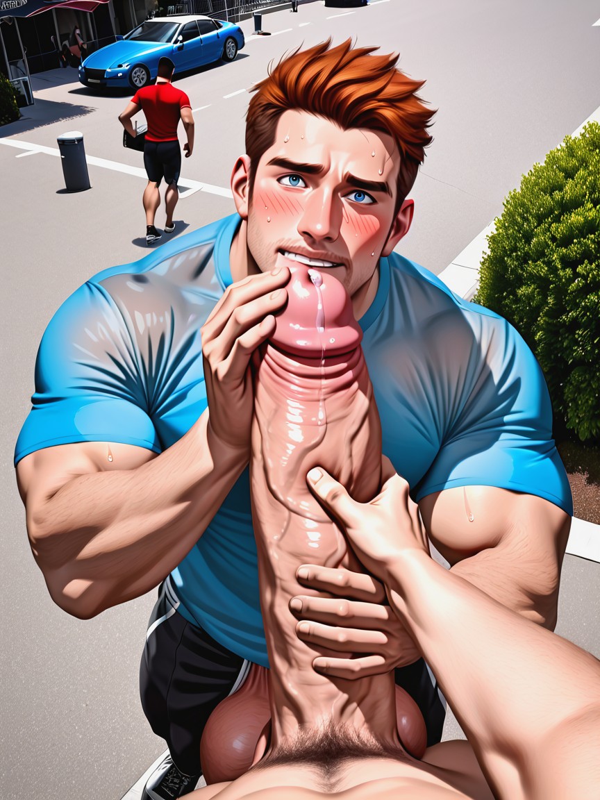 Gay, Impossibly Long And Thick Hyper Cock Taller And Thicker Than Body, Standing Looking Up At Cock AI同性恋黄片