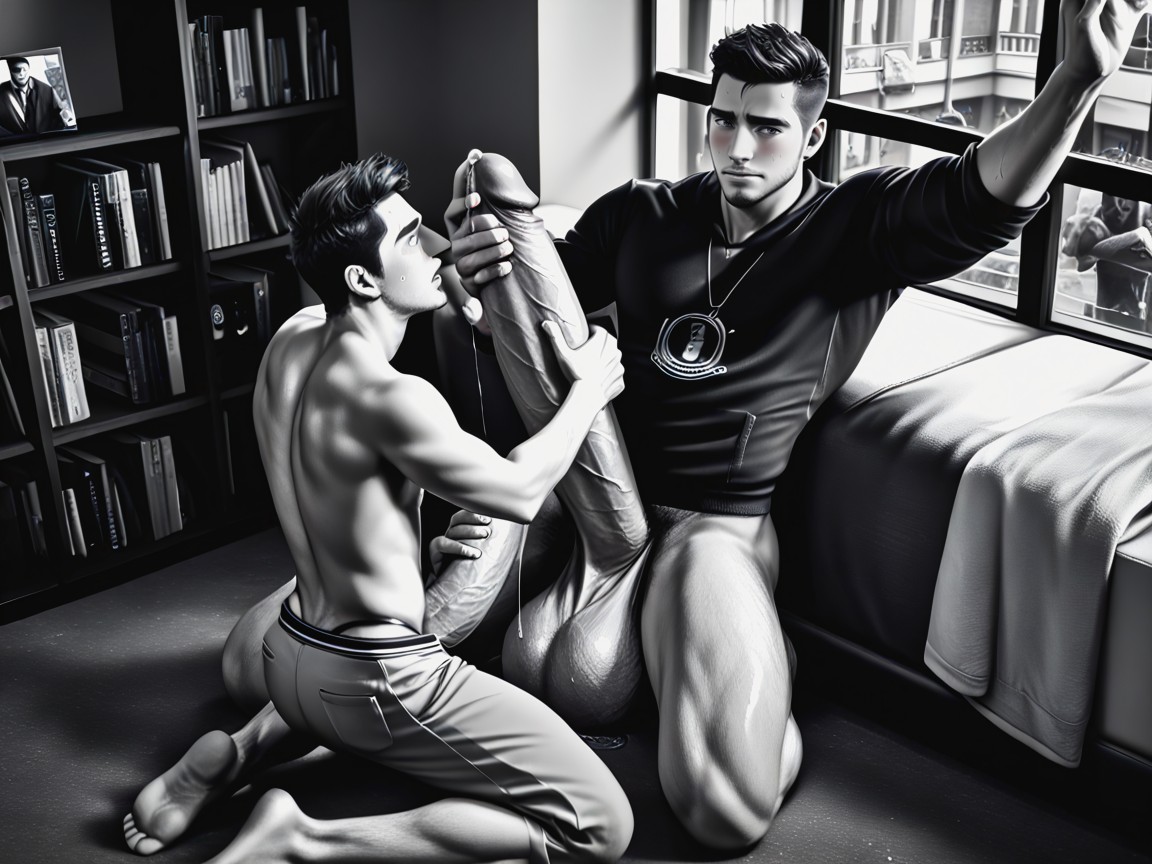 Helping Hand, Cock Bigger Than Body, Handjob AI Gay Porn