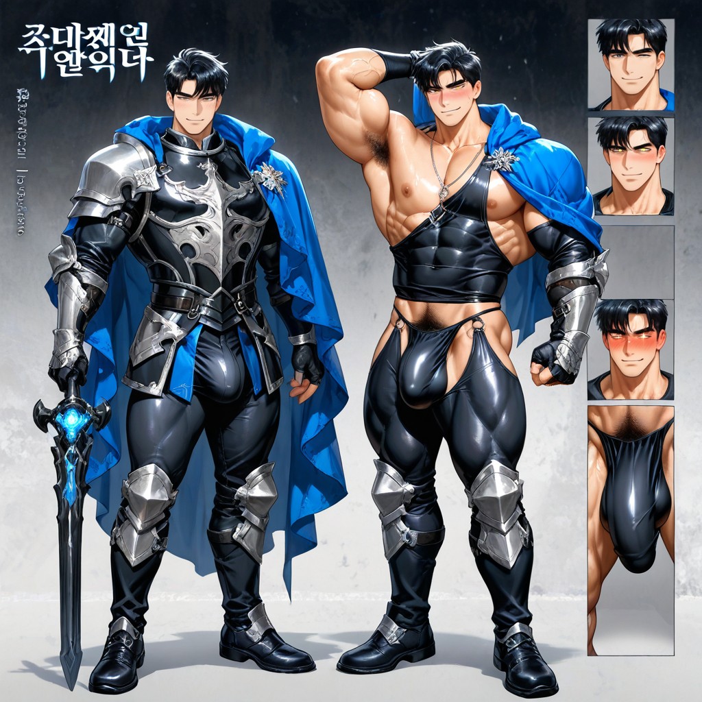 Ultra-detailed, Korean, Exposed Black Thong Pornografia gay com IA