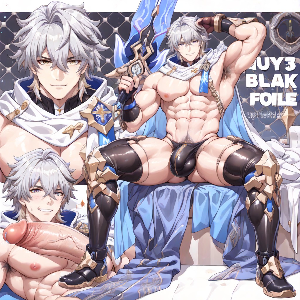 Hyper-muscular Ripped Physique, Vues Multiples, Cinematic Lighting Porno IA Gay