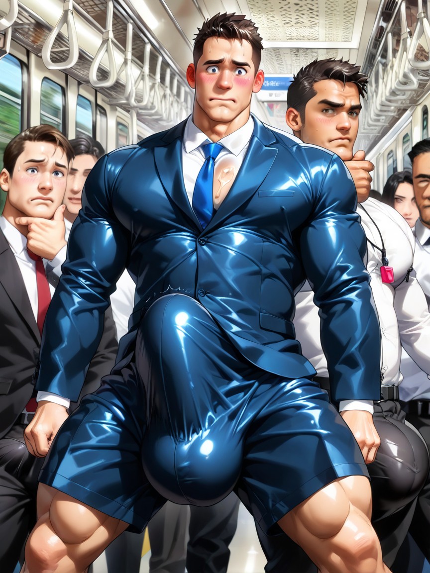 Blushing, Boner Bulge, Train Porno IA Gay