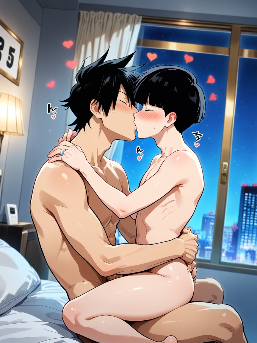 Night, Arms Around Waist, Japanese Moaning Sound Effect ゲイAIポルノ
