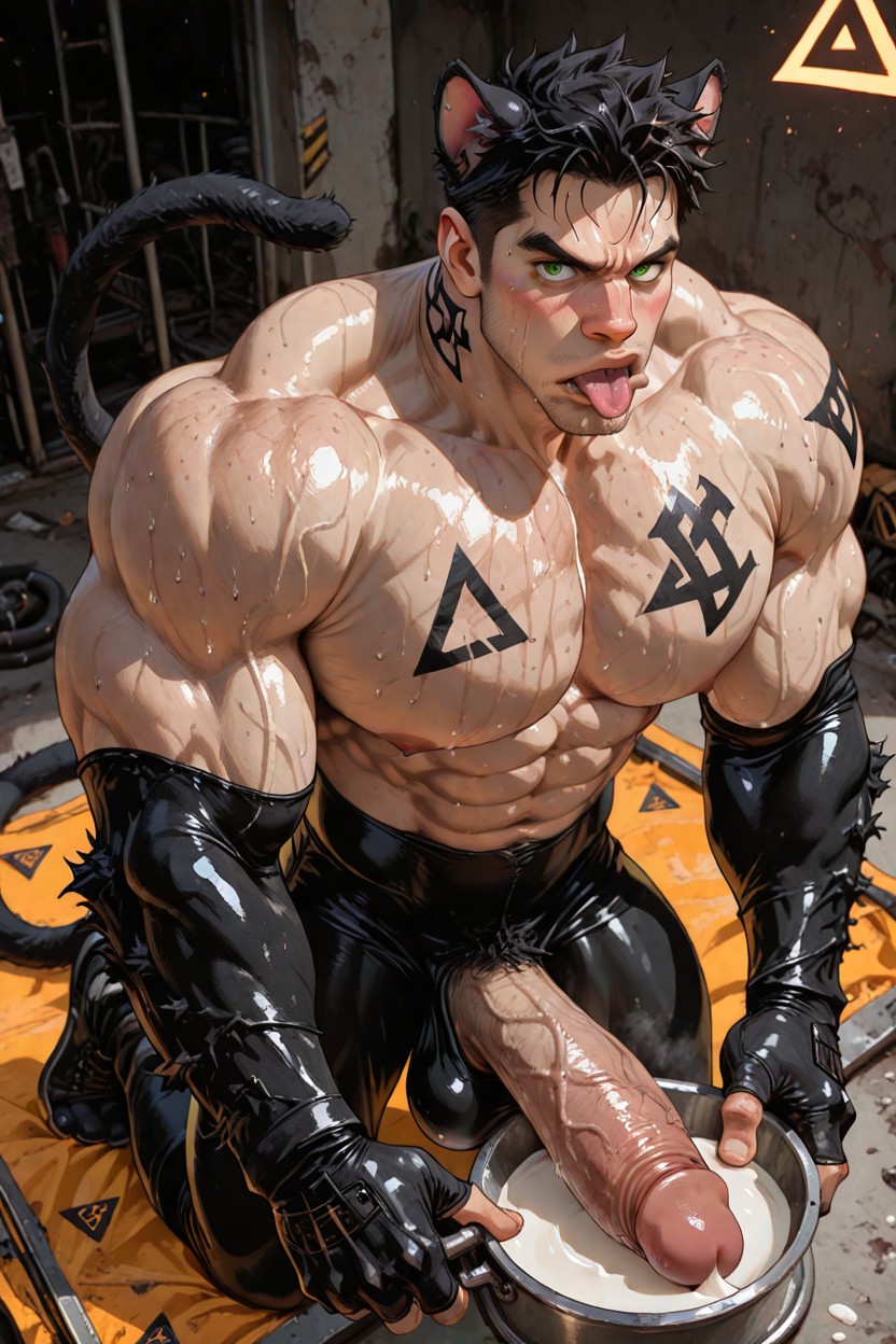 Feline Male, Scratching, Smooth Body 게이 AI 포르노