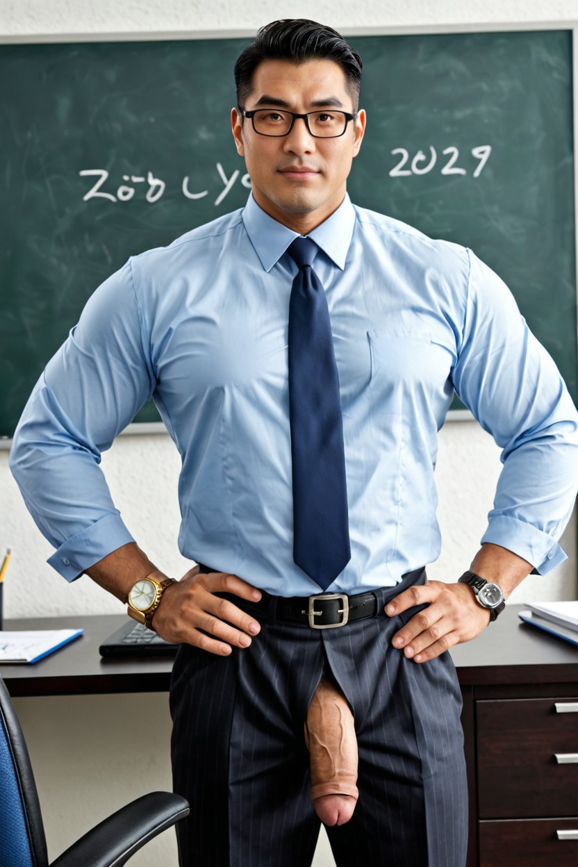 Business Suit, Belt Fastened, Thick Lower Face Porno IA Gay