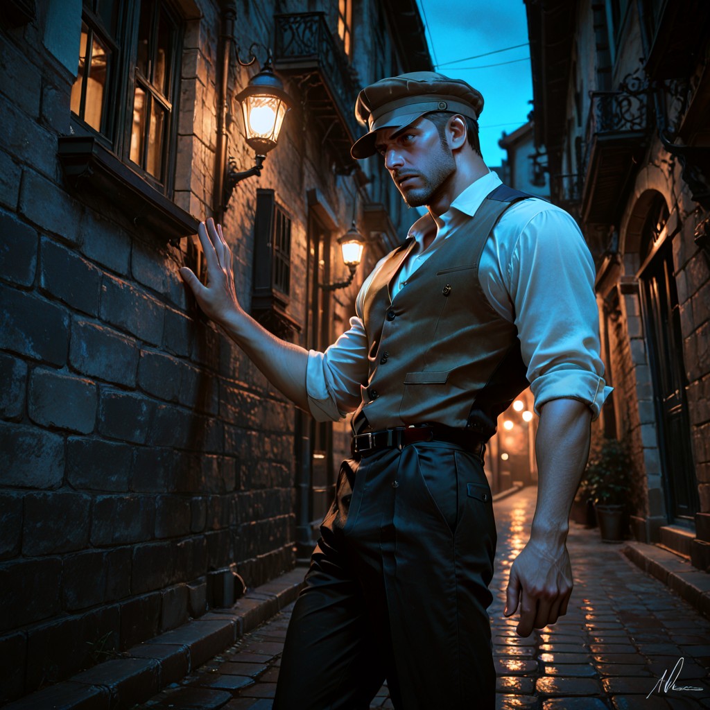 Dramatic Chiaroscuro Lighting, And Deep, With Shaved Face And Brown Hair Porno IA Gay