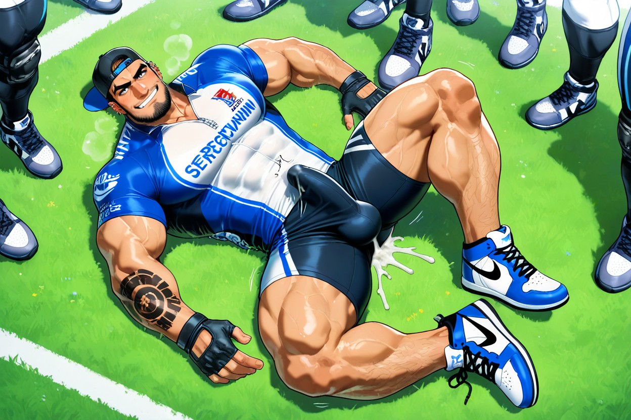 Cycling Jersey, Broad Shoulders, Lycra Fingerless Gloves ゲイAIポルノ