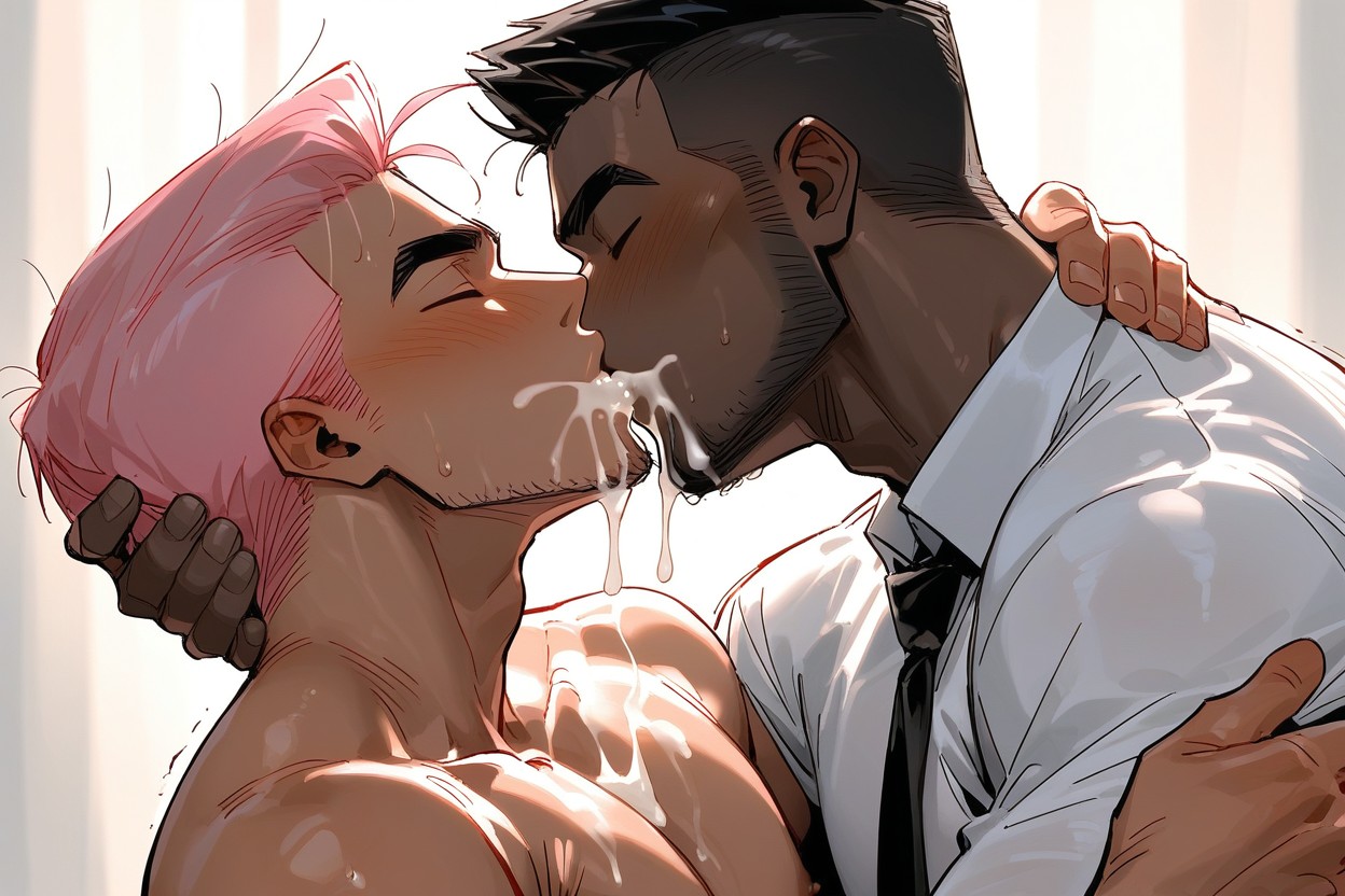 Kiss Mouth Cum, Penis On Penis, Massive Cum 게이 AI 포르노