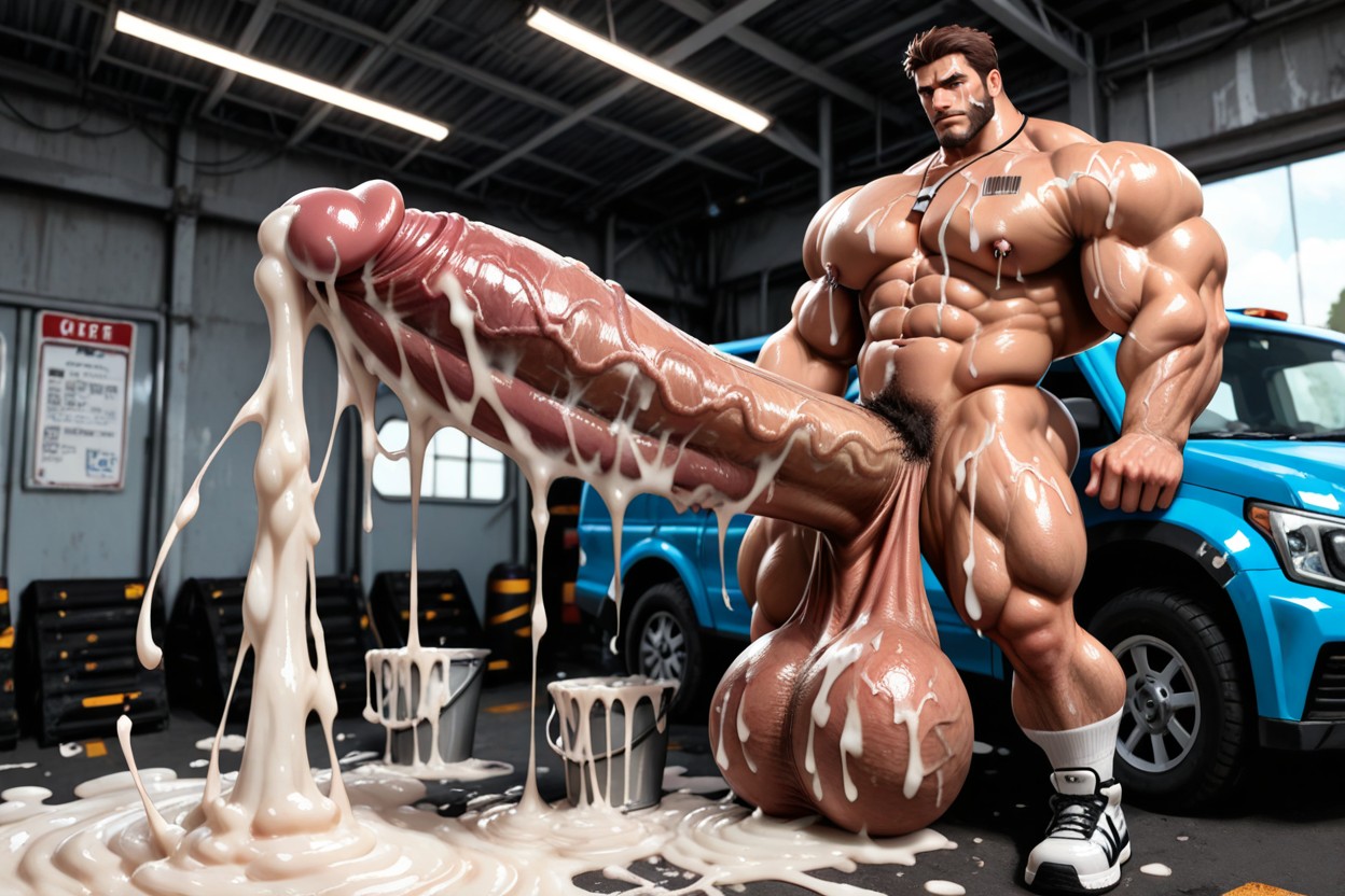 Cum Spraying Everywhere, Penis Coated With Cum, Massive Cum 게이 AI 포르노
