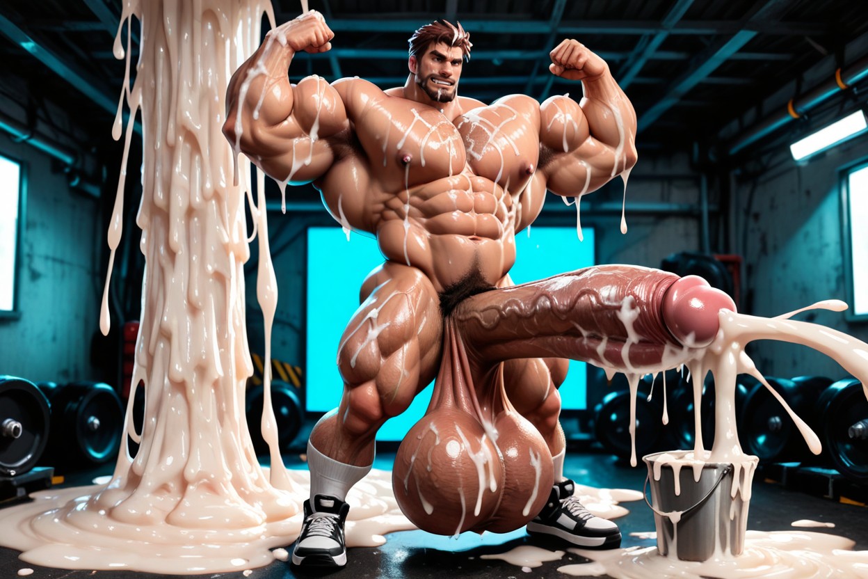 Nipple Lactation, Oversized Hyper Gigantic Penis, Cum On Abs Porno IA Gay