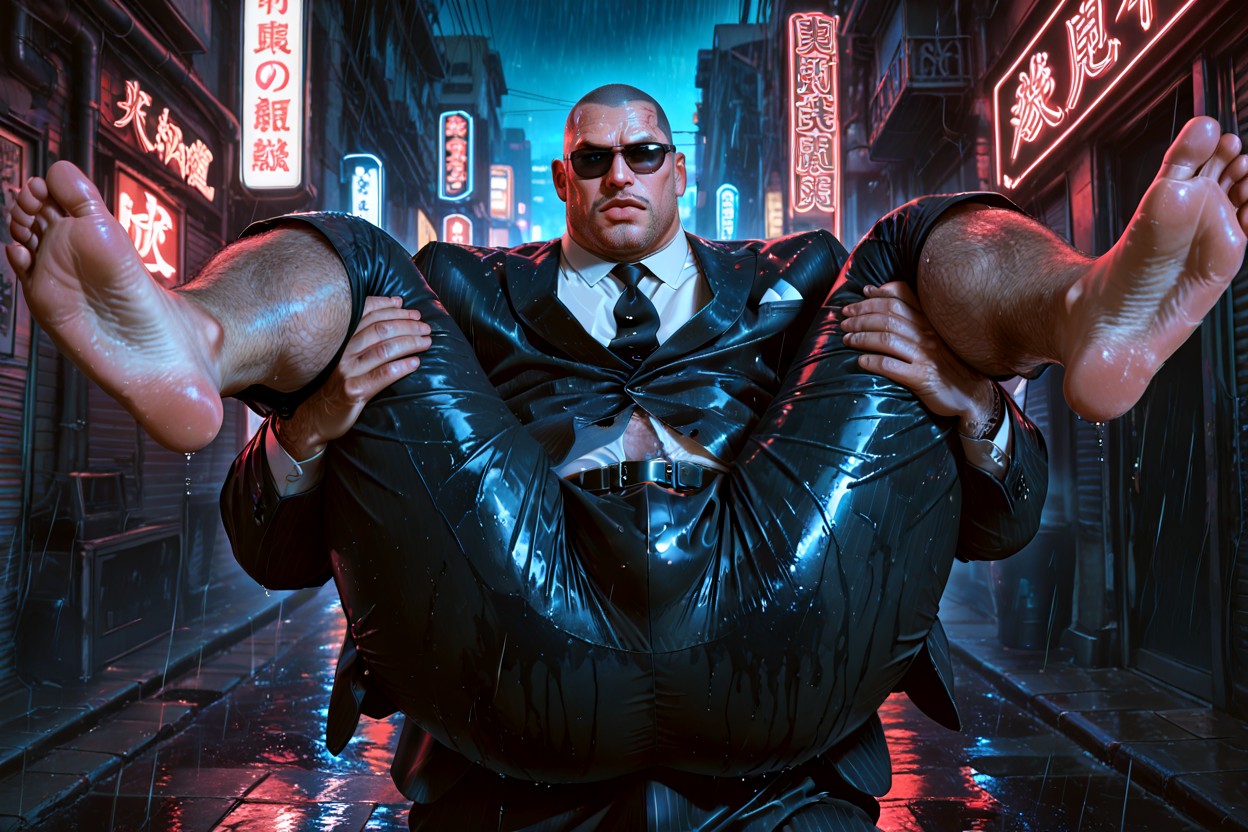 Sinister Vibe, Neon Lights, Rainy Street Porno IA Gay