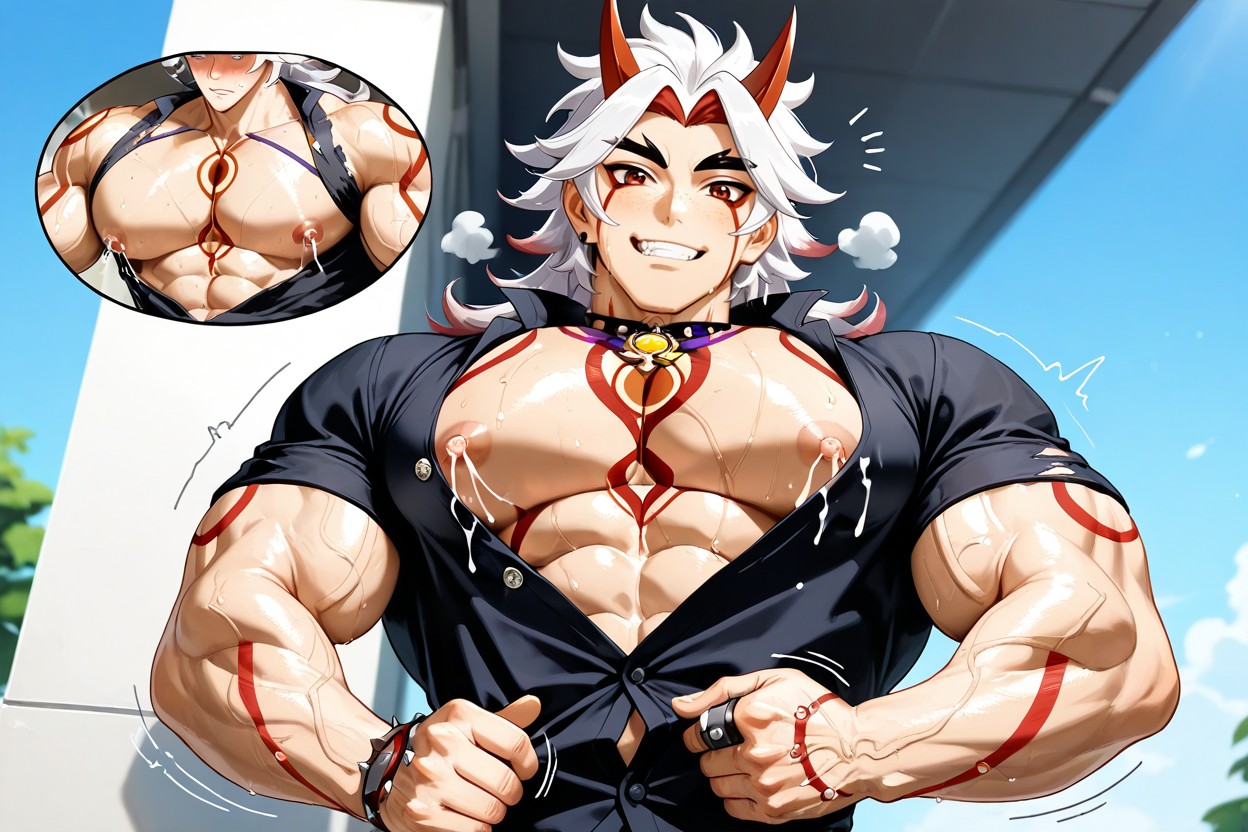 Bounce Lines, Pecs Up, Expanding Muscles Porno IA Gay