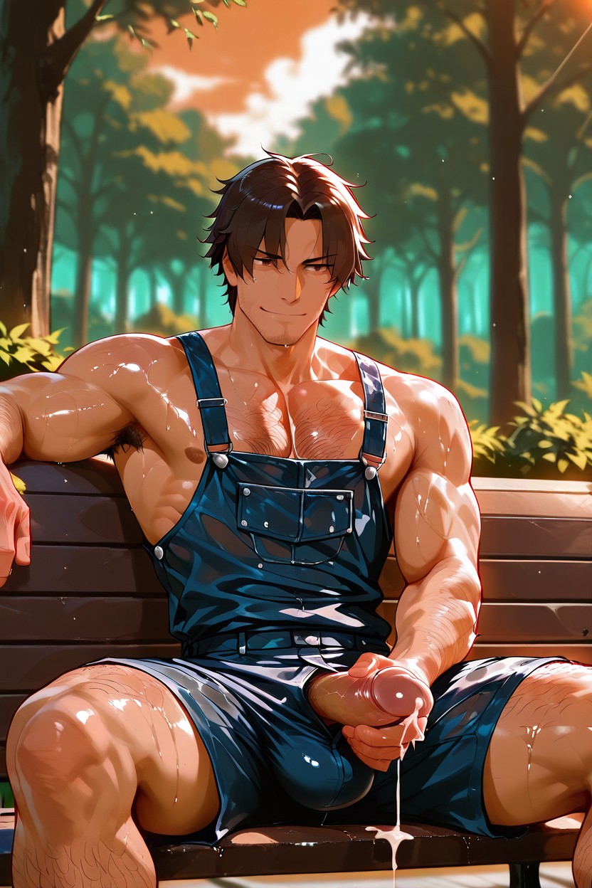Person, Pre-cum Is Dripping From The Urethra, 1人 ゲイAIエロ