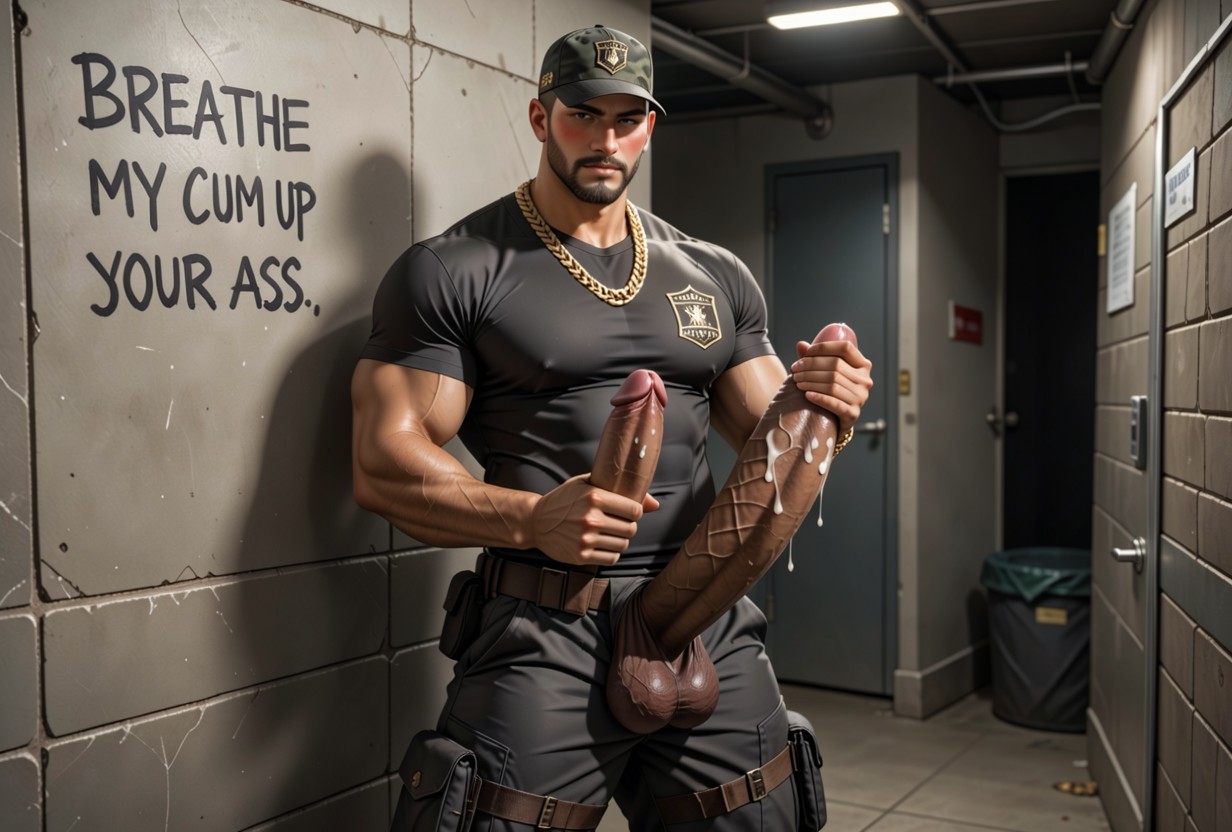 Full Body, Black Cap, Full Face Blush AI Gay Porn