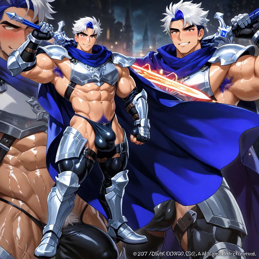 Large Penis Bulge, Cuerpo Completo, Wearing An Ornate Metal Bikini Armor Porno gay IA