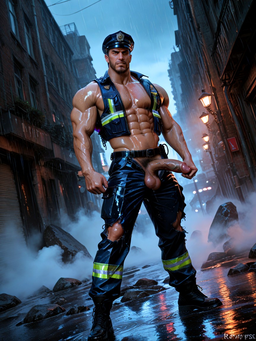 Ultra-masculine, Hdr, Aggressive Shadows Across His Physique And Making His Oiled Skin Glisten With Raw AI同性恋黄片