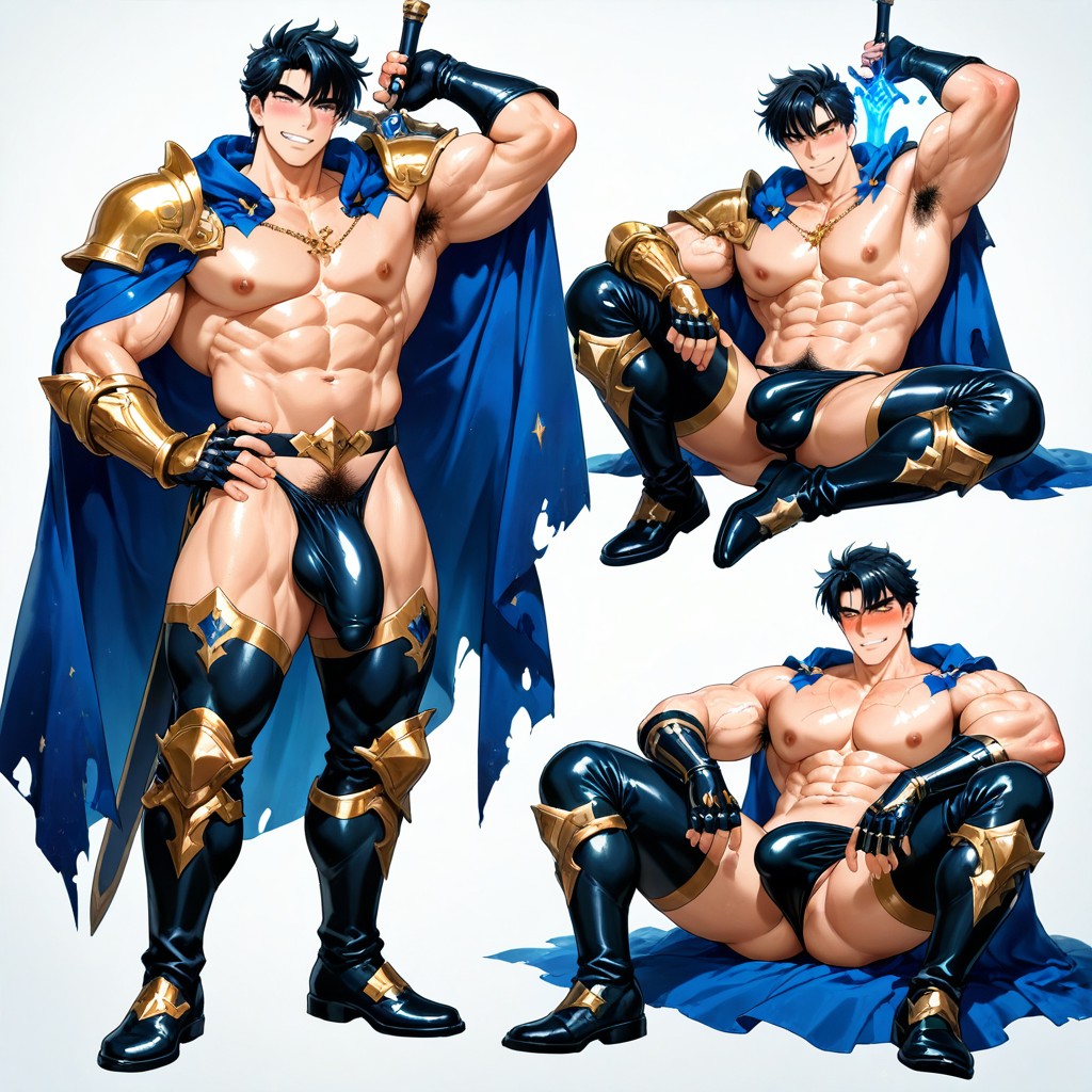 Large Penis Bulge, Perfectly Shaved, Indigo Flowing Cloak AI同性戀黃片