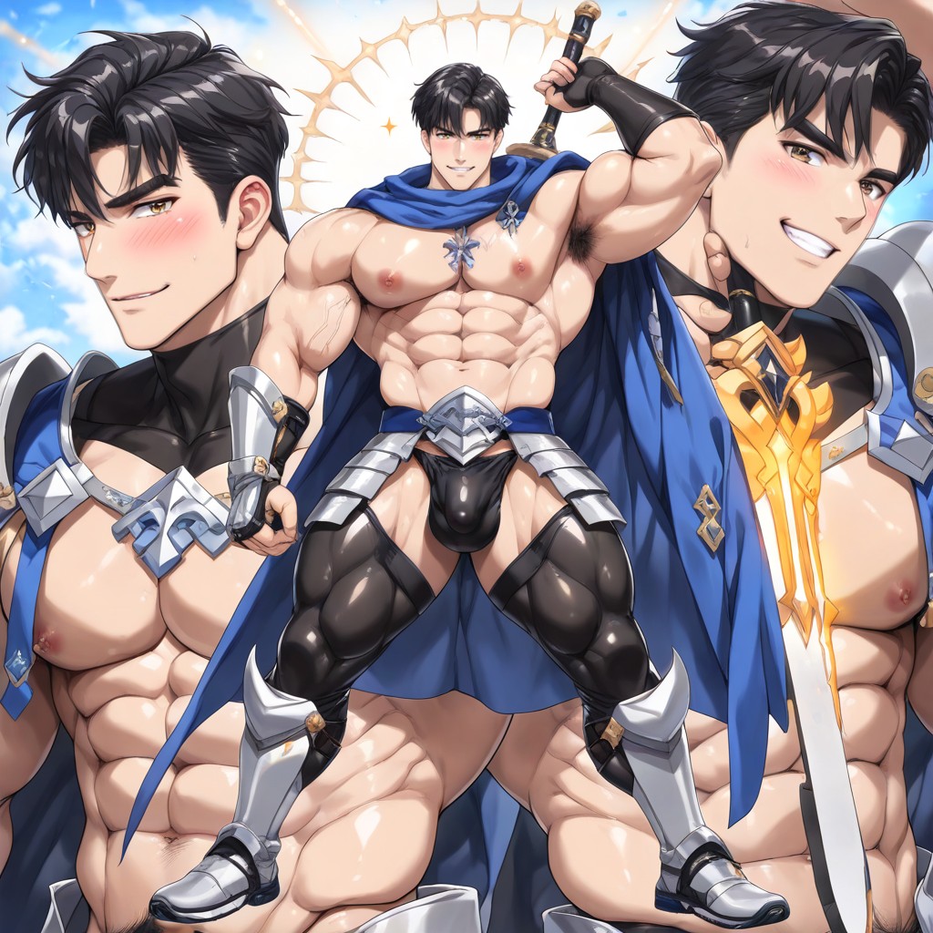 Veins, Male Only, Handsome Korean Idol Face Pornografia gay com IA