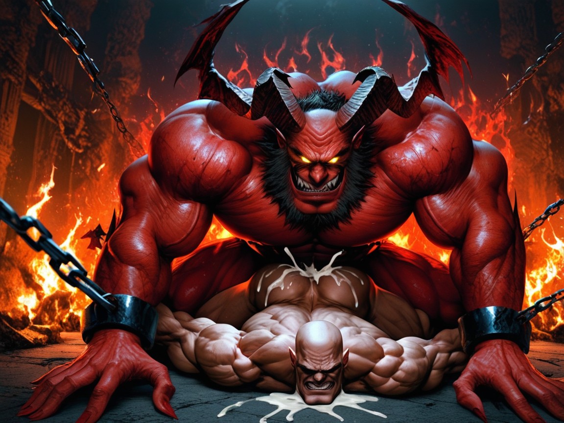 Cocks In Ass, Red Scary Evil Giant Devils Bigger, Demon Ritual AI Gay Porn