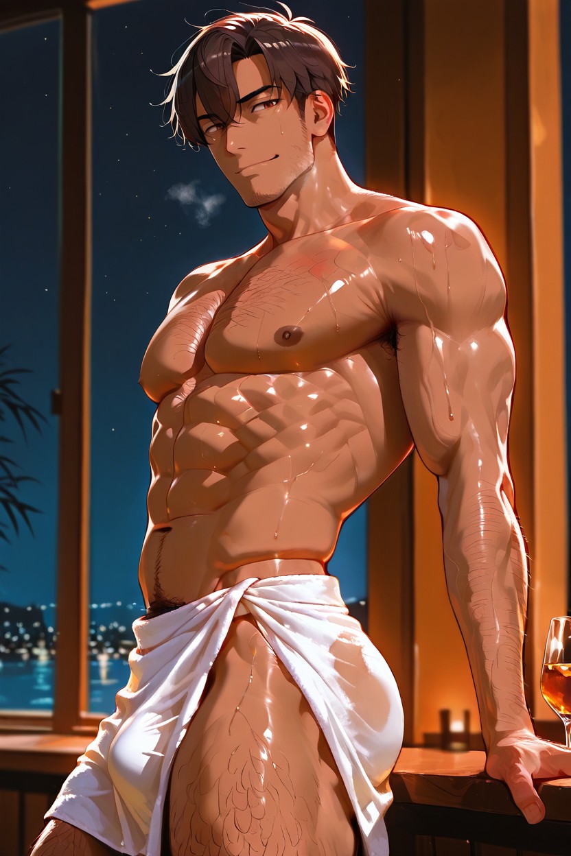 18+, Dark Brown Hair, 短发 AI同性恋黄片
