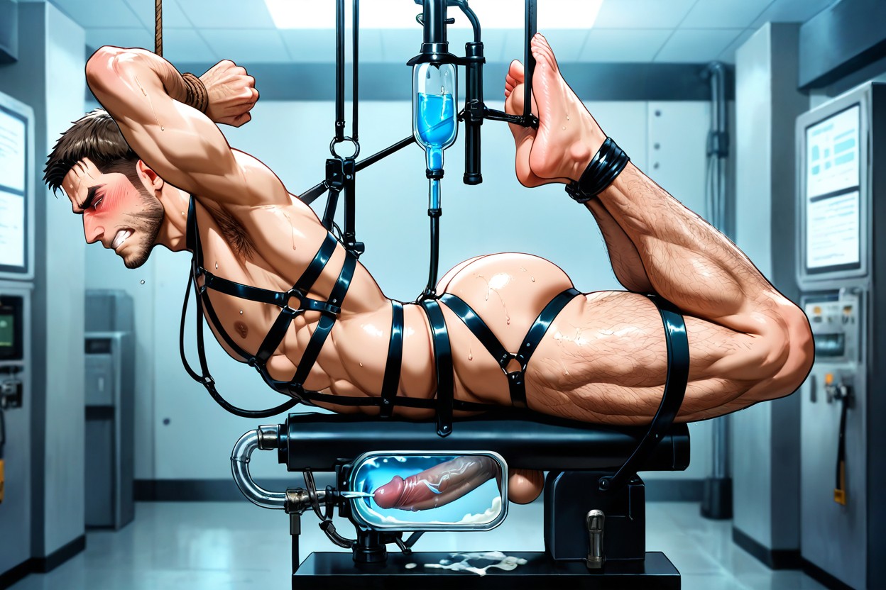 Hands Tied Behind Back, Cuerpo Completo, Brazos Arriba Porno gay IA