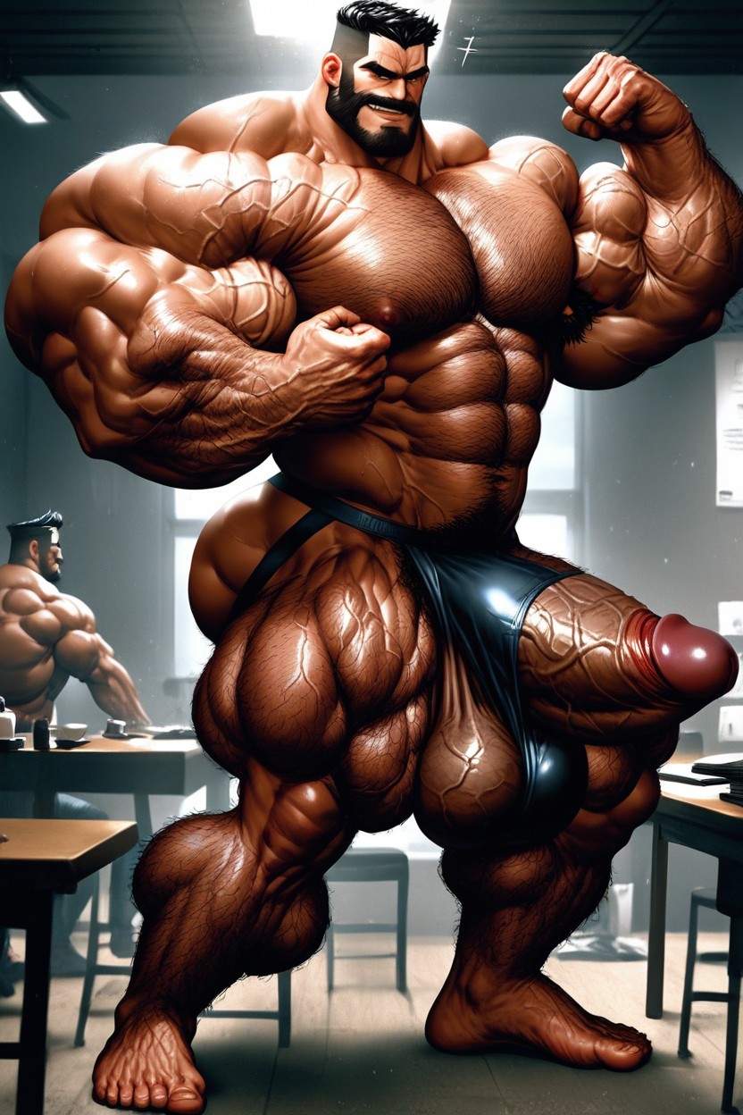 Full Body View, Long Torso, Huge AI Gay Porn