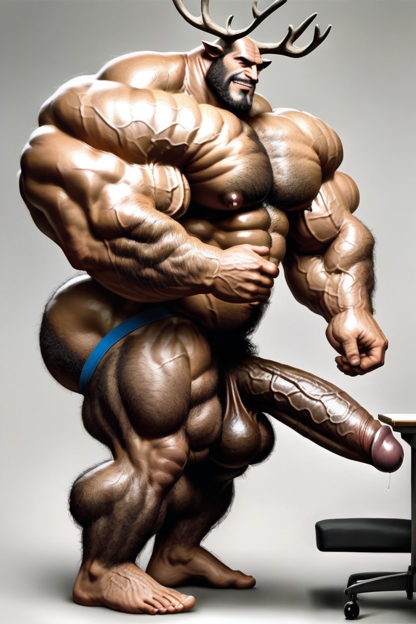 Hyper Muscle, Bodybuilder Male, Detailed Porno IA Gay