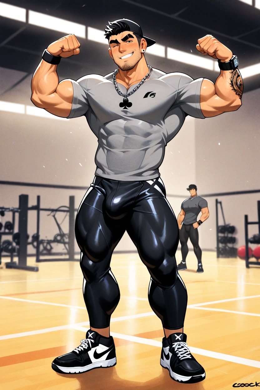 Black Thick Eyebrows, Squeezable, Legging Pornografia gay com IA