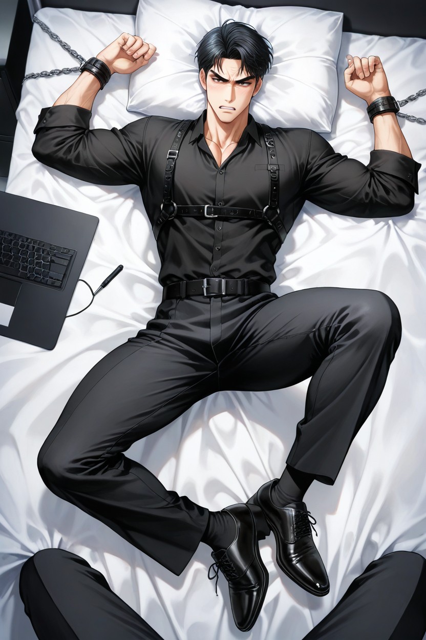 Hair, Black Belt, White Body AI同性戀黃片
