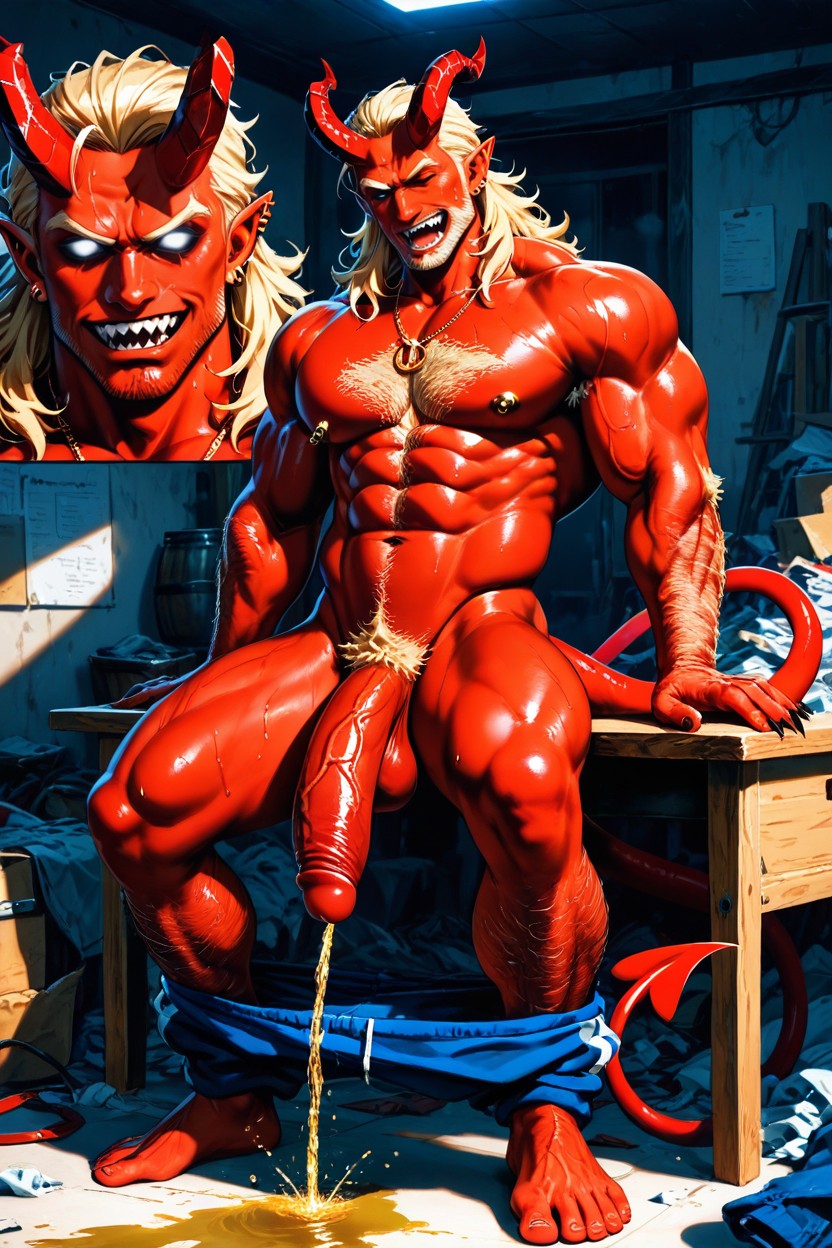 Red Skin, Keg Hair, Sweating AI Gay Porn
