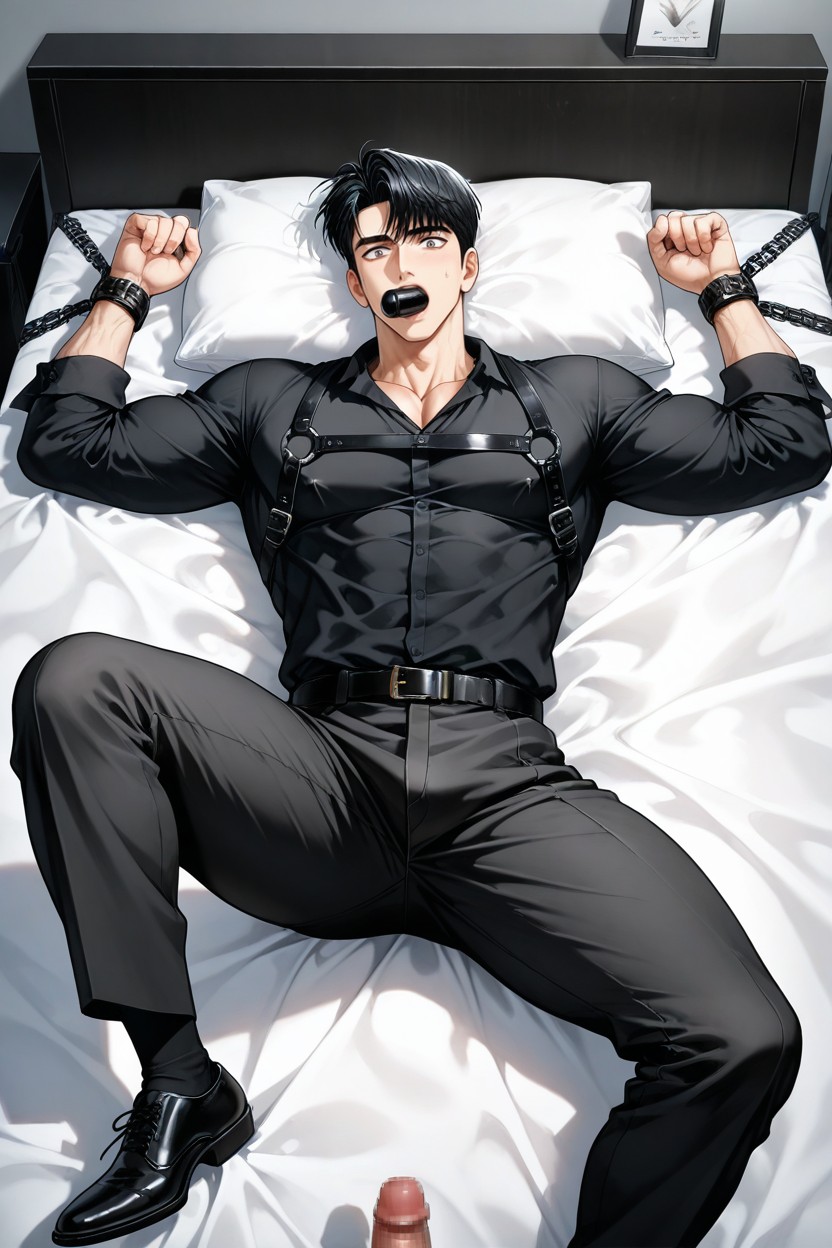 Black Belt, Spread Legs, White Body AI同性恋黄片
