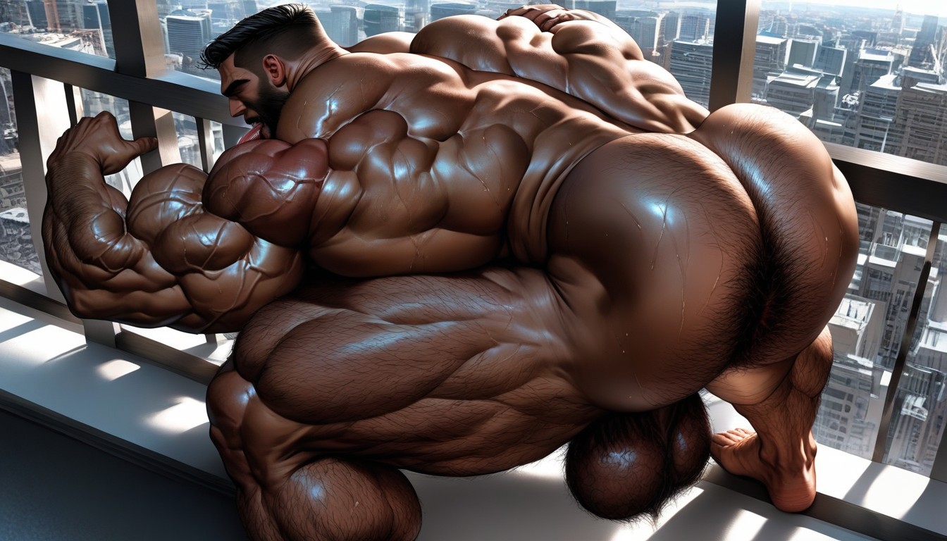 Detailed Muscles, Bara, Aube Porno IA Gay