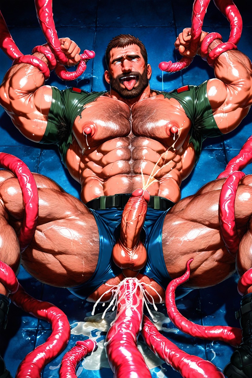 Piss Cumshot, Oversize Pecs, Hairy Asshole ゲイAIポルノ