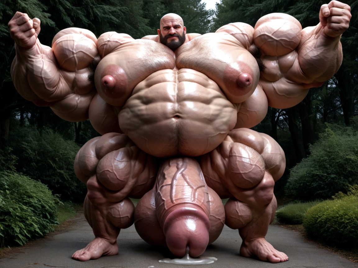 Hyper Puffy Nipples, Cock Bigger Than Human, Male Hormone Overdosed Muscles AI Gay Porn